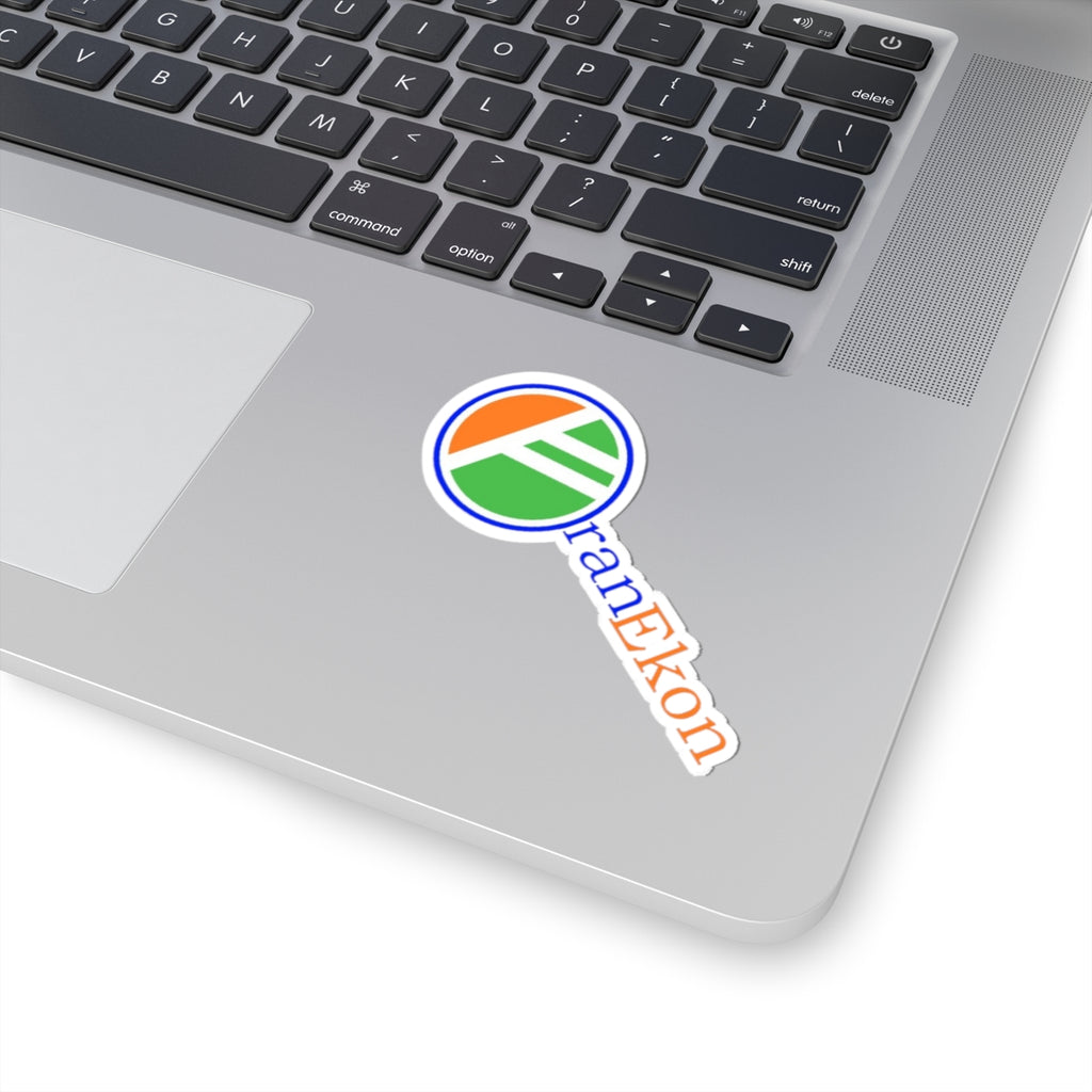 OranEkon Sticker — OranEkon Logo Laptop Decal (Colorful Circle & Text)