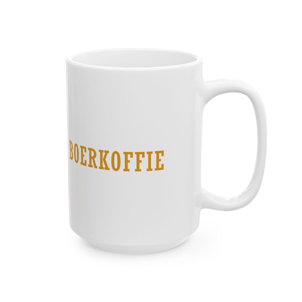 Boerkom Mug — Vintage South African Coat of Arms Ceramic Coffee Cup (11oz/15oz)