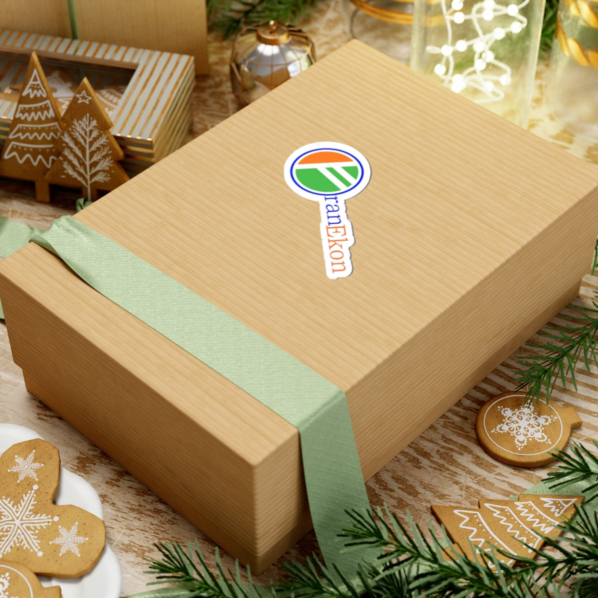 OranEkon Sticker — OranEkon Logo Laptop Decal (Colorful Circle & Text)
